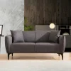 Canapés En Tissu|VILNIUS Canapé 2 places anthracite avec couture décorative