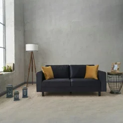 Canapés 2 Places|Canapés En Tissu|CORTONA Canapé 2 places anthracite - pieds droits