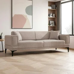 Canapés En Tissu|LUCCA Canapé 2 places anthracite, accoudoirs matelassés 170 cm