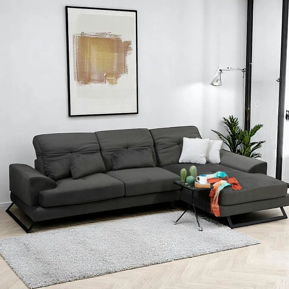 Canapés 3 Places|Canapés En Tissu|MILO Canapé 3 places anthracite avec dossier inclinable