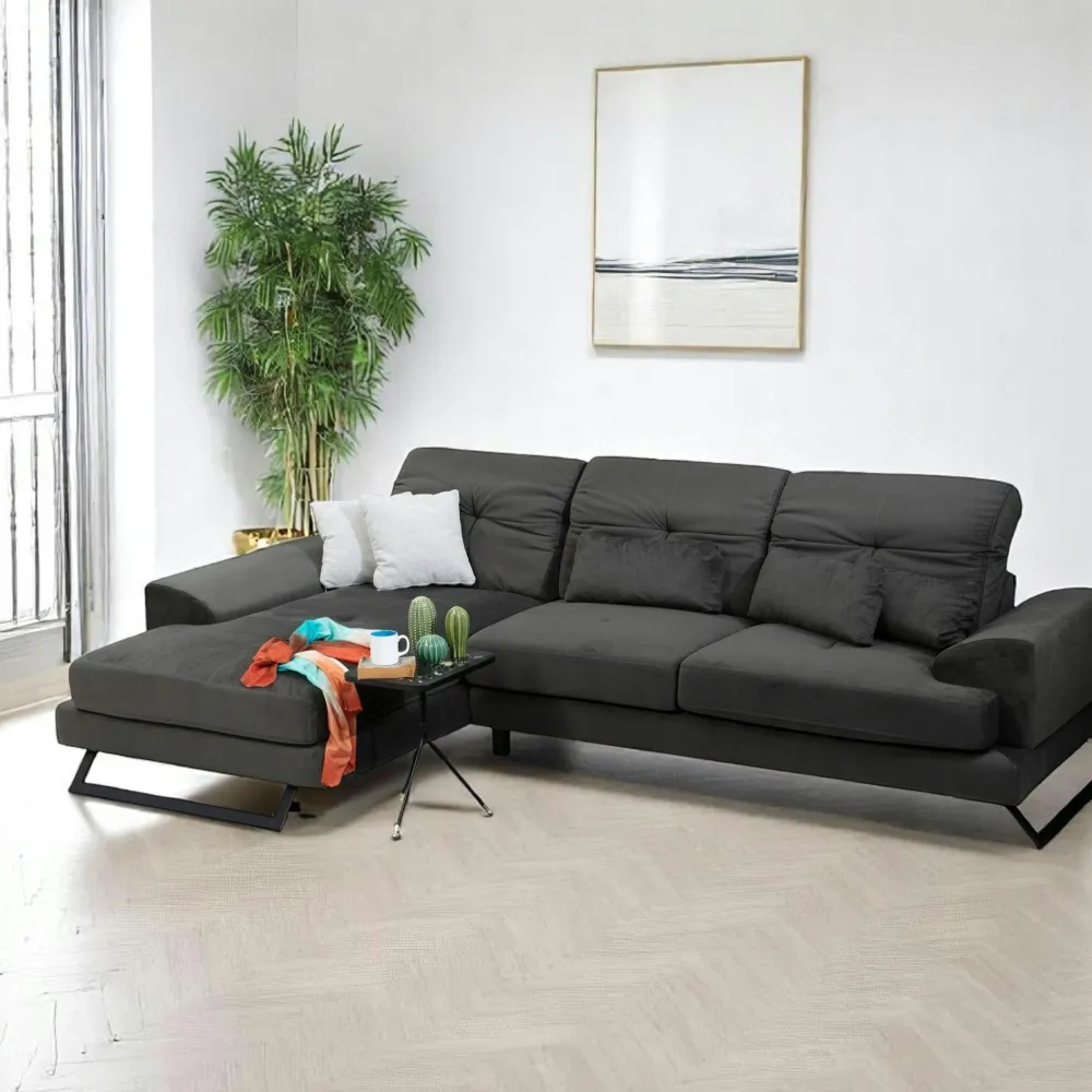 Canapés 3 Places|Canapés En Tissu|MILO Canapé 3 places anthracite avec dossier inclinable