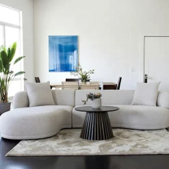 Canapés D'Angle|Canapés En Tissu|BERLIN canapé 4 places arrondi - sable, méridienne droite