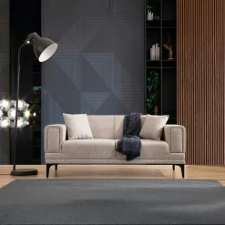 Canapés En Tissu|Canapés 3 Places|LUCCA Canapé 3 places beige - lit d'appoint, look épuré