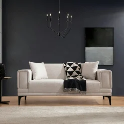 Canapés En Tissu|Canapés 3 Places|LUCCA Canapé 3 places beige - lit d'appoint, look épuré