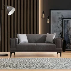 Canapés En Tissu|Canapés 3 Places|LUCCA Canapé 3 places beige - lit d'appoint, look épuré