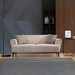 Canapés En Tissu|Canapés 3 Places|LUCCA Canapé 3 places beige - lit d’appoint, style moderne