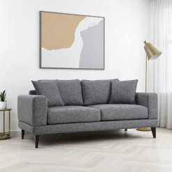 Canapés 3 Places|Canapés En Tissu|VENCE Canapé 3 places beige crème - style contemporain