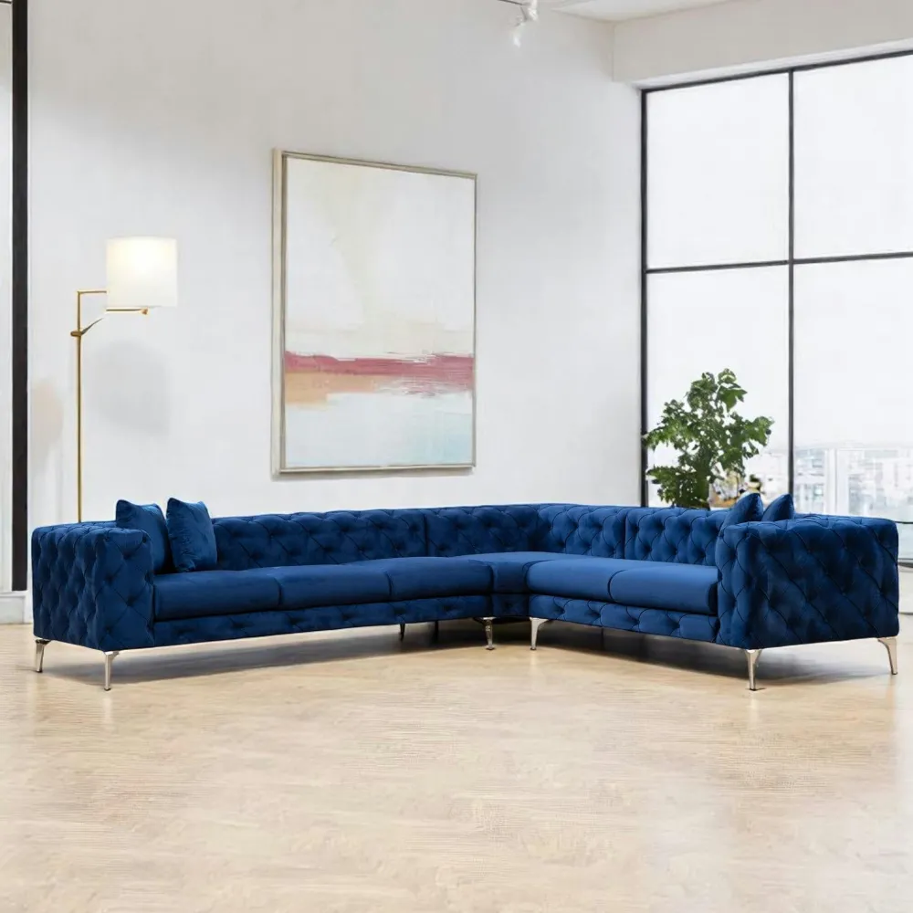 Canapés En Tissu|DOVER Canapé 2 places beige en velours capitonné