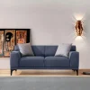 Canapés En Tissu|ORSAY Canapé 2 places bleu chiné - accoudoirs larges