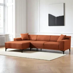 Canapés En Tissu|Canapés 2 Places|ORSAY Canapé 2 places brun taupe - accoudoirs larges