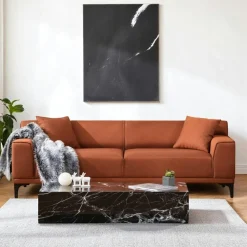 Canapés En Tissu|Canapés 2 Places|ORSAY Canapé 2 places brun taupe - accoudoirs larges