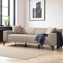 Canapés En Tissu|Canapés 2 Places|ORSAY Canapé 2 places brun taupe - accoudoirs larges