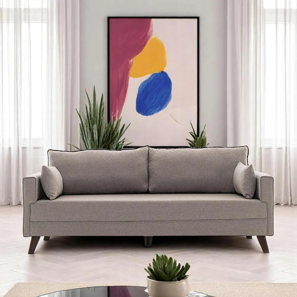 Canapés 3 Places|Canapés En Tissu|SPLIT Canapé 3 places cappuccino - dos droit