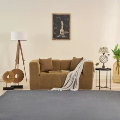 Canapés En Tissu|PLOVIA Canapé 2 places compact anthracite tissu chenille