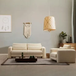 Canapés En Tissu|Canapés 3 Places|LUCCA Canapé 3 places crème - forme organique