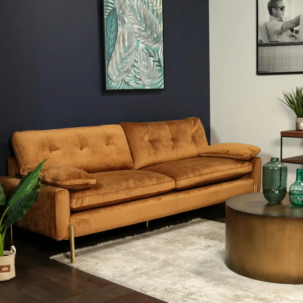 Univers Déco·Design Contemporain|Canapés En Tissu|GLASGOW Canapé 3 places en velours gris