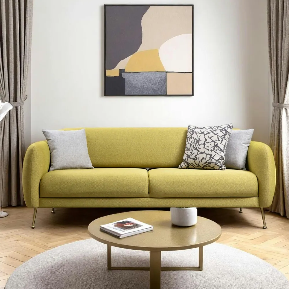 Canapés Convertibles|Canapés 3 Places|PAIMPOL Canapé 3 places gris - lit d'appoint, pieds métal