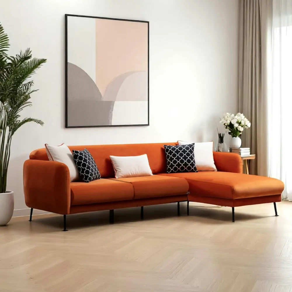 Canapés Convertibles|Canapés 3 Places|PAIMPOL Canapé 3 places gris - lit d'appoint, pieds métal