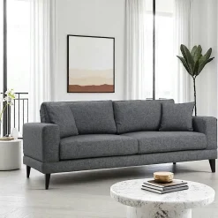 Canapés 3 Places|Canapés En Tissu|VENCE Canapé 3 places gris - style contemporain