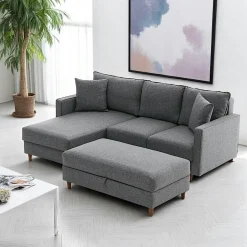 Canapés 2 Places|Canapés En Tissu|COMO Canapé 2 places gris anthracite - dossier haut