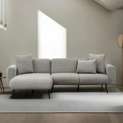 Canapés En Tissu|YOKOH Canapé 2 places gris anthracite, pieds métal noir