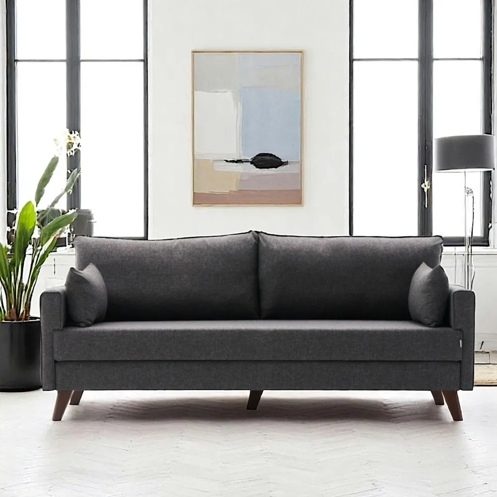 Canapés En Tissu|Canapés 2 Places|SPLIT Canapé 2 places gris anthracite - dos droit