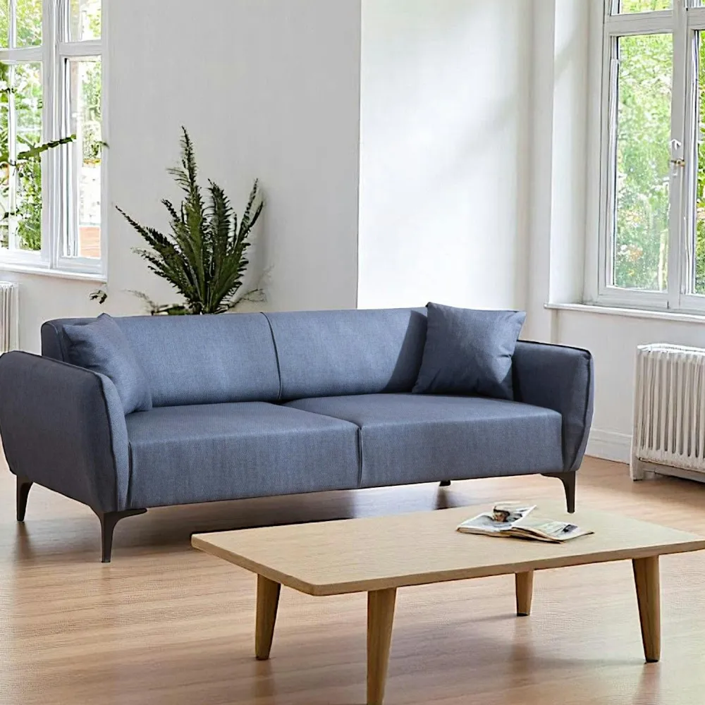 Canapés En Tissu|Canapés 2 Places|VILNIUS Canapé 2 places gris clair - couture déco