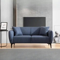 Canapés En Tissu|Canapés 2 Places|VILNIUS Canapé 2 places gris clair - couture déco