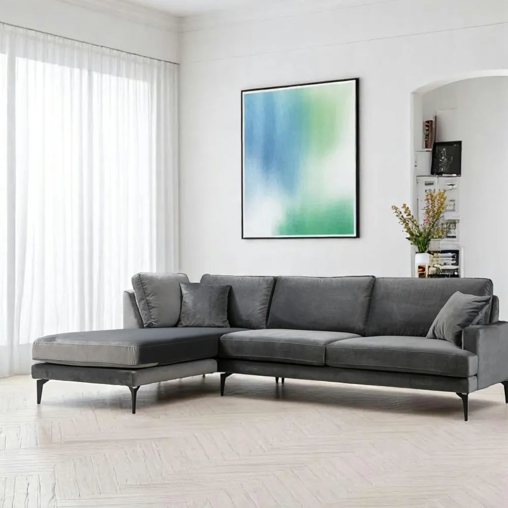 Canapés En Tissu|Canapés 2 Places|SEATTLE Canapé 2 places gris en velours