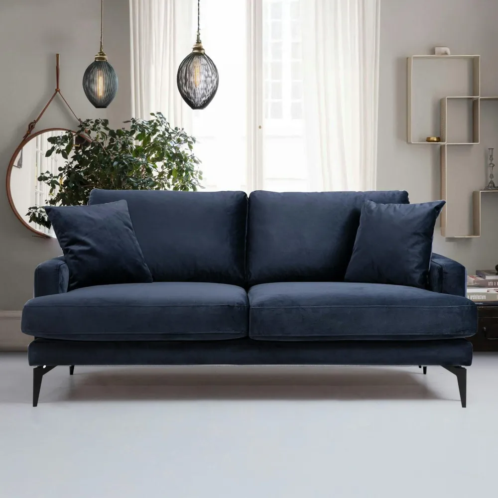 Canapés En Tissu|Canapés 2 Places|SEATTLE Canapé 2 places gris en velours