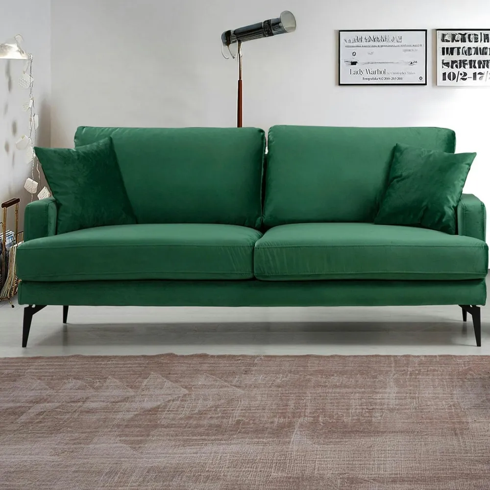 Canapés En Tissu|Canapés 2 Places|SEATTLE Canapé 2 places gris en velours