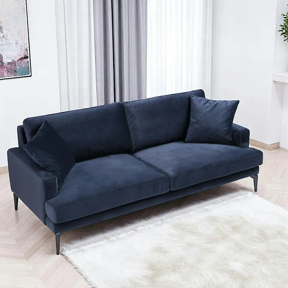 Canapés En Tissu|Canapés 2 Places|SEATTLE Canapé 2 places gris en velours