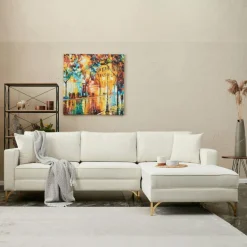 Canapés En Tissu|NEOLIA Canapé 2 places gris foncé moderne, pieds noirs