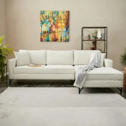 Canapés En Tissu|NEOLIA Canapé 2 places gris foncé moderne, pieds noirs