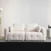 Canapés En Tissu|BARI Canapé 2 places modulable blanc, forme organique