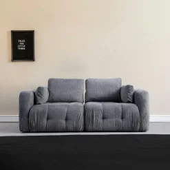 Canapés En Tissu|BARI Canapé 2 places modulable beige, forme organique