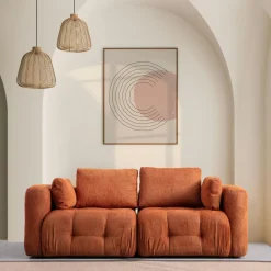 Canapés En Tissu|BARI Canapé 2 places modulable rouille, forme organique