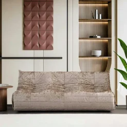 Canapés En Tissu|ARVEN Canapé 2 places velours bleu nuit plissé 145 cm