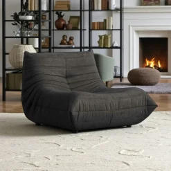 Canapés En Tissu|ARVEN Canapé 2 places velours bleu nuit plissé 145 cm