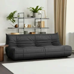 Canapés En Tissu|ARVEN Canapé 2 places velours bleu nuit plissé 145 cm