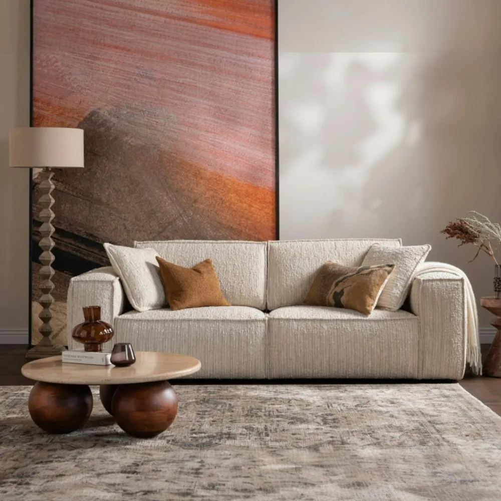 Canapés 3 Places|Canapés En Tissu|SEMPIONE Canapé blanc 2 places