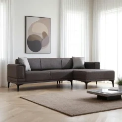 Canapés 3 Places|Canapés D'Angle|LUCCA Canapé d'angle anthracite - lit d'appoint, côté droit