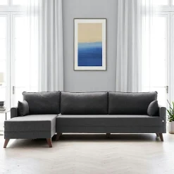 Canapés En Tissu|Canapés 3 Places|SPLIT Canapé d'angle anthracite - 275 cm, côté gauche