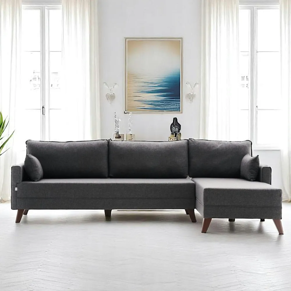 Canapés 3 Places|Canapés D'Angle|SPLIT Canapé d'angle anthracite - 275 cm, côté droit