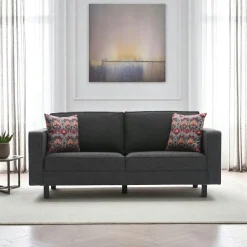 Canapés En Tissu|Canapés 3 Places|CORTONA Canapé d'angle anthracite - côté gauche