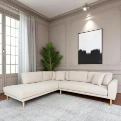 Canapés 3 Places|Canapés D'Angle|AMSTERDAM Canapé d'angle beige sable - côté droit, 290 cm