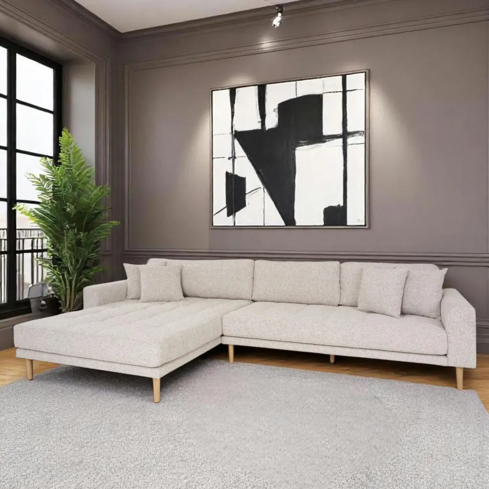 Canapés 3 Places|Canapés D'Angle|AMSTERDAM Canapé d'angle beige sable - côté droit, 290 cm