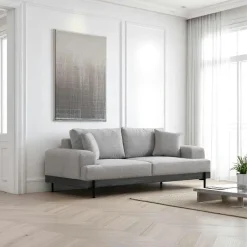 Canapés 3 Places|Canapés D'Angle|TROPEA Canapé d'angle blanc - accoudoirs larges, côté droit