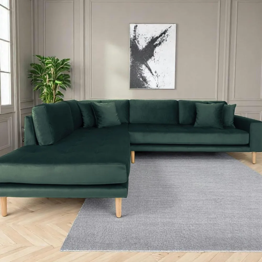 Canapés 3 Places|Canapés D'Angle|AMSTERDAM Canapé d'angle bleu nuit - côté droit, 257 cm