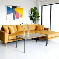 Canapés 3 Places|Canapés D'Angle|AMSTERDAM Canapé d’angle bleu nuit - velours, côté droit,